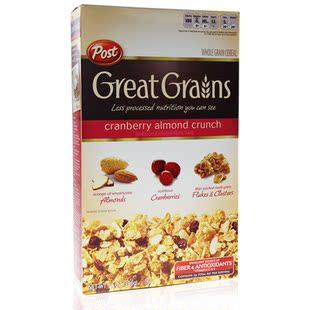  进口麦片 谷物早餐 水果麦片 美国宝氏蔓越莓杏仁麦片396g