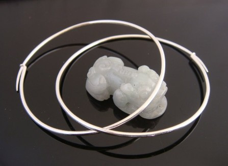 99纯银实心6厘米大耳环圈 日韩时尚大耳圈 纯