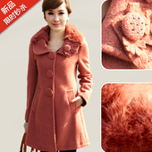 Woolen coat winter clearance 2012 winter coat wool rex rabbit fur collar long paragraph in the Korean Women's jacket