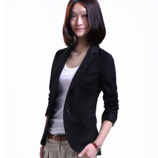   春装新款女装韩版女士黑色大码小西服修身小西装小外套 女款