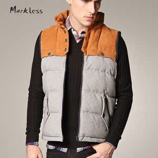  Markless新款男士马甲羽绒背心正品羽绒马甲男马夹秋冬坎肩