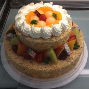 重庆蛋糕店配送生日祝福蛋糕沁园欧式艺术水果