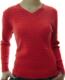 春装鄂尔多斯ERDOS红色V领羊绒女式羊绒衫