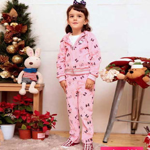  韩国walton童装冬装儿童衣服韩版运动加厚套装女童卫衣宝宝两件套