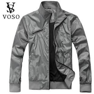  VOSO/沃索男装男士春秋新款宽松运动休闲立领透气夹克外套衫