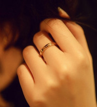 Cartier anillo Cartier parejas sencilla carta de Inglés del anillo anillos Regalos de San Valentín