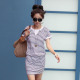 2012夏装新款短袖连衣裙 包臀修身韩版女装条纹连衣裙96015