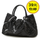 女士包包复古亮片单肩包春季新款<span class=H>达芙妮</span>韩版休闲女包包邮2012特价