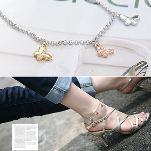  88005 韩版饰品批发 热卖 精美 时尚 三只蝴蝶脚链 厂家特价直销