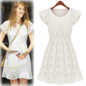 New 2012 Summer flying European and American retro women's or girls ' skirts flying sleeves of women's moral character quality short sleeve lace dress