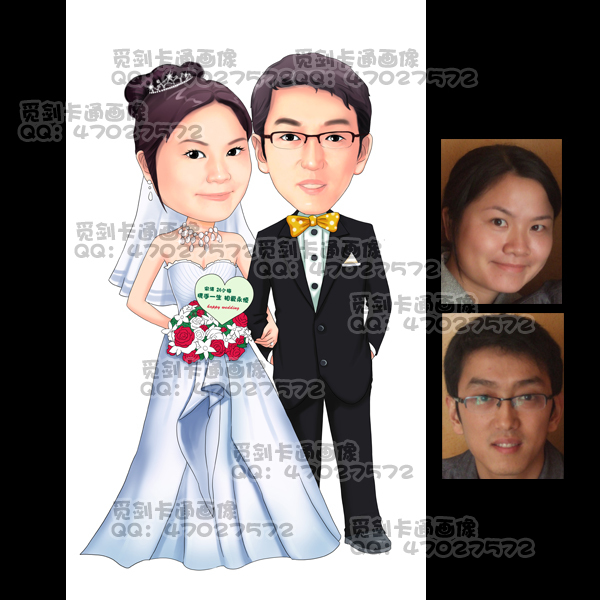 KT版人型真人照片转手绘Q版漫画设计婚庆漫画迎宾牌定制代画人物|ruв категории торговли/разработка услуг, разработка услуг, мультфильм/Аниме/иллюстрация - от Buy2taobao.com для оказания профессиональной услуги покупки агента Taobao