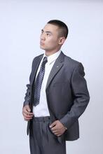啄木鸟男士深灰色西服套装正装西服职业西装送领带