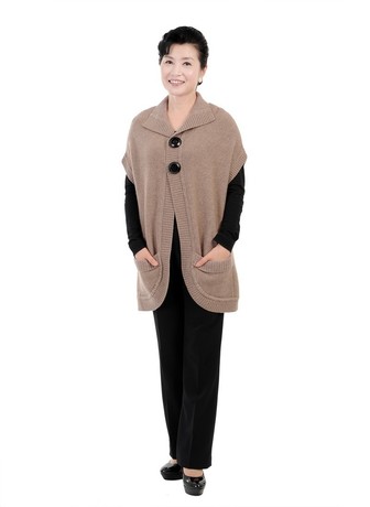 13<em>春秋</em>中老年<em>女式</em>大码<em>马甲</em> 坎肩 宽松无袖带兜