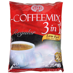  新加坡SUPER 超级3合1原味低脂咖啡 即溶咖啡800克 包邮 送咖啡勺