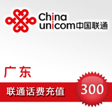 广东联通300元快充广东联通300元话费广东联通300元充值卡 快冲