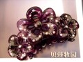  贝莎妆园 韩版魔幻紫镂空三朵花发抓 彩色钻石 冲钻特价