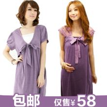 女之御 孕妇装 夏装 时尚新款韩版 可哺乳孕妇连衣裙子1133