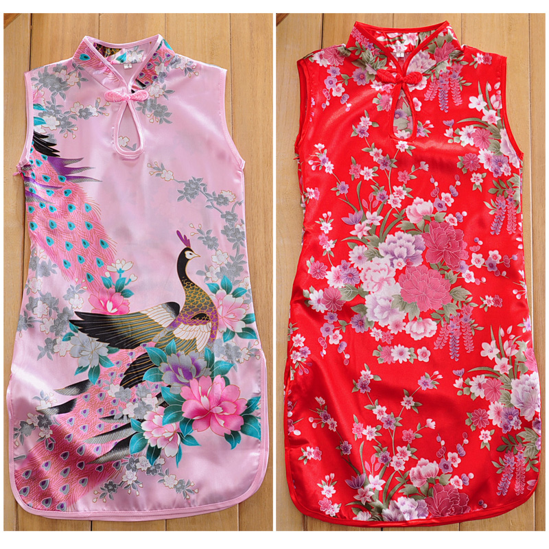夏季女兒童孔雀牡丹花無袖旗袍仿真絲連衣裙演出服青花瓷旗袍唐裝在類目 童裝/嬰兒裝/親子裝, 兒童旗袍/唐裝/民族服裝, 旗袍中 - 來自Buy2taobao.com提供專業的淘寶代購服務