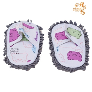 Agile square lazy wipe wipe shoes slippers home slippers are not removable and washable canvas summer cleaning slippers
