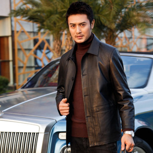  顺丰包邮 海宁皮衣男真皮绵羊皮海宁男士皮衣 男装皮外套新品