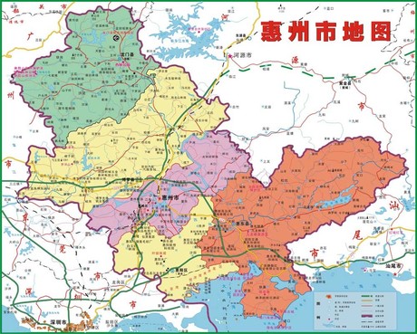 广东惠州市地图矢量素材cdr格式