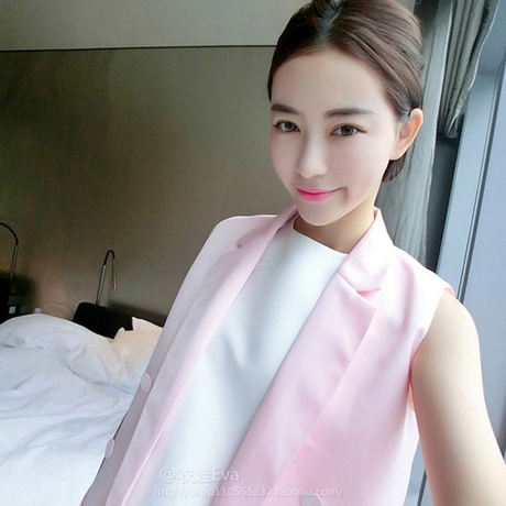 韩版夏装新款马夹 背心开衫廓形外套 时尚简约