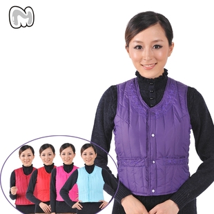  玛奇伦 冬款 女款宽肩羽绒马甲 马夹 内胆羽绒服坎肩羽绒背心中老