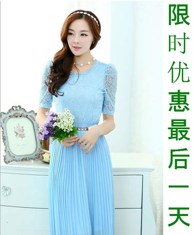 女长裙连衣裙 飘逸雪纺长裙女装2014新款长裙