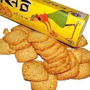  韩国零食进口食品 好丽友芝麻薄饼 高笑美韩国饼干80/110g