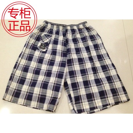 <em>批发</em>正品富妮来纯棉彩格时尚<em>男士沙滩</em>裤<em>短裤</em>家