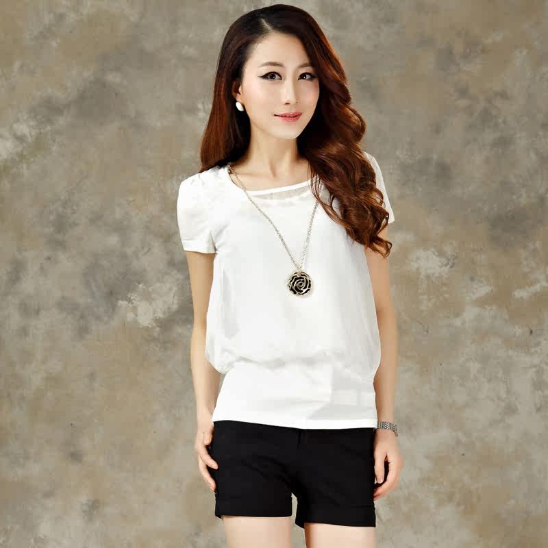 宝蓝色雪纺<em>短袖上衣</em> : 宝蓝色雪纺<em>短袖上衣</em>图片