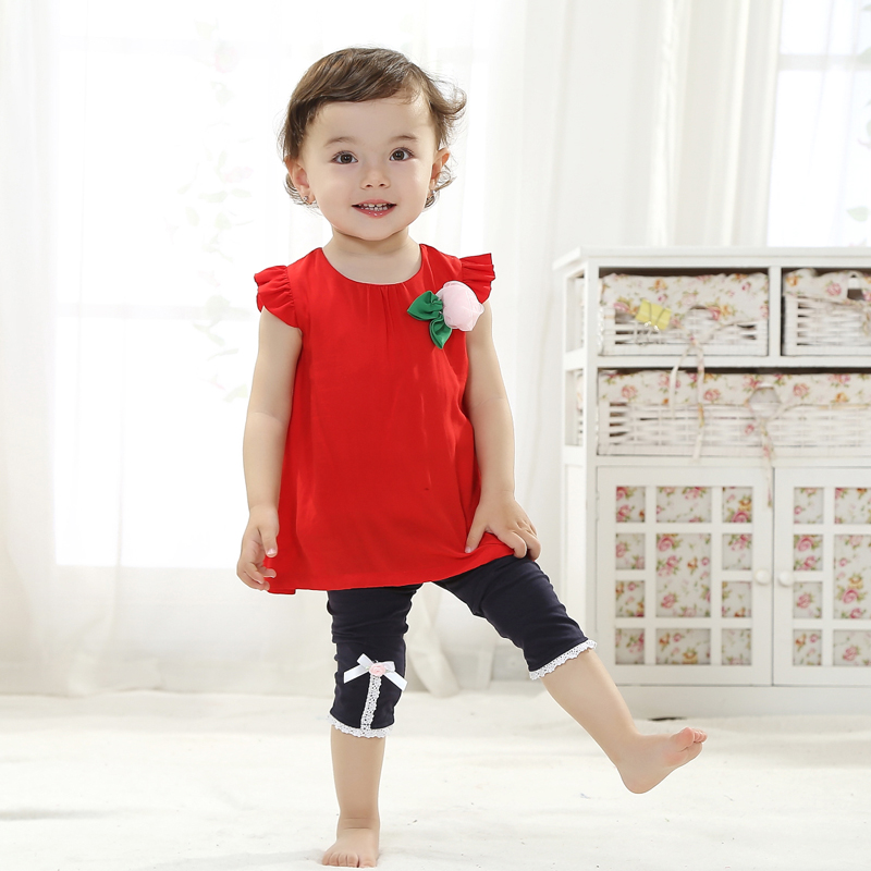 2014新款套装童装女童夏款两件套婴儿衣服夏一周岁女宝宝夏装衣服