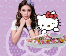 专柜正品2012款匡威帆布鞋牛筋底女鞋hello kitty凯蒂猫女款包邮