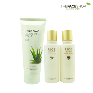 The Face Shop 迪肤适 芦荟洗面奶+大米水乳套装