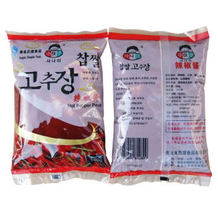 韩国料理专用 小伙子辣椒酱袋装500g 韩式辣酱