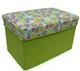 CF003 长方形折叠收纳凳(绿花)
