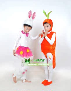 儿童动物表演服装\/幼儿园舞蹈小兔子拔大萝卜