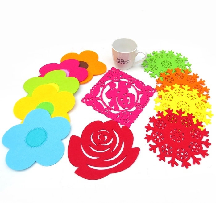originality Home Furnishing Multicolor lovely Sun flower felt Mat heat insulation Cup mat Multiple Styles non-slip Bowls mat Matin the Tableware , Cup/Cups/Kettle , Coaster category - from Buy2taobao.com to provide professional Taobao agent buy service