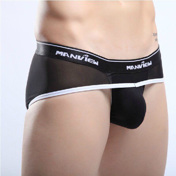 囊托 透明网纱莫代尔 性感男式低腰三角<em>内裤</em>|一