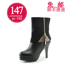 Dusto大东 2011冬季新款 金属拉链装饰 防水台 超高跟女靴