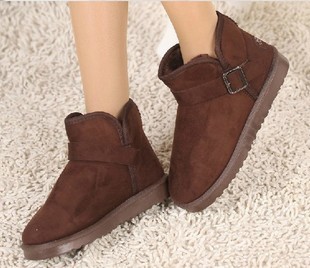  新款男士低筒靴 搭扣时尚短靴 男 男款雪地靴 牛筋底保暖棉鞋