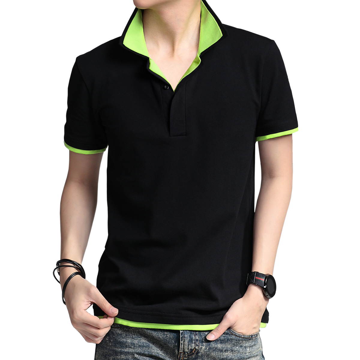 男士短袖T恤男装2014新款T恤韩版修身夏季衣服半袖男款半截袖男潮