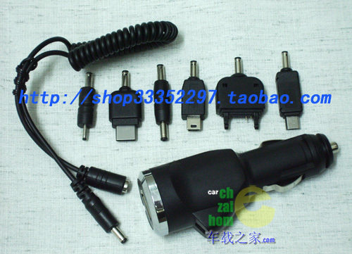 五钻特价车载USB充电器手机车充万能6个接头12-24V逆变器5V