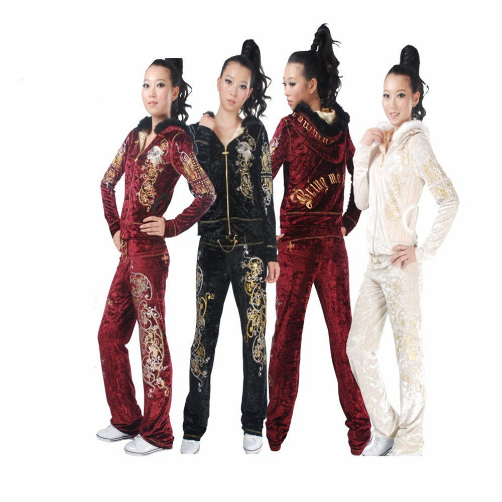 香港<span class=H>PINK</span>正品 2011新款  韩版烫钻爆款钻石绒运动休闲服套装