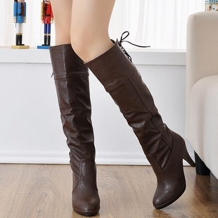 Special clearance crazy grab genuine winter must-have boots bag water stamp women boots high heel high boots