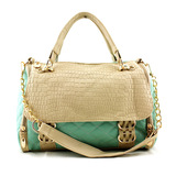 名门春天2012新款菱格女包双排编织侧袋多功能三用包单肩斜跨包包