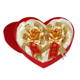 结婚用品 千足金箔新郎新娘胸花-大号 金玫瑰 婚庆礼品【包邮】