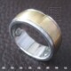 宽面磨砂金磁保健钛钢戒指（包邮）