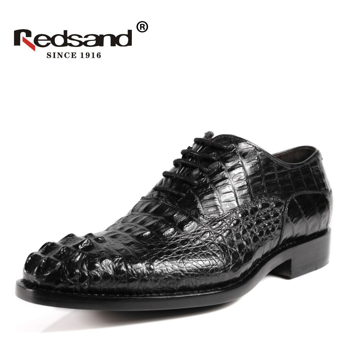 Redsand红砂 稀有珍藏款鳄鱼皮 正装婚礼男鞋 奢华 彰显男人气质