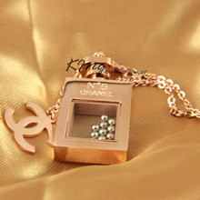 Nuevo Chanel No.5 de Chanel rosa contadores joyas de oro collar de cadena larga mujer suéter
